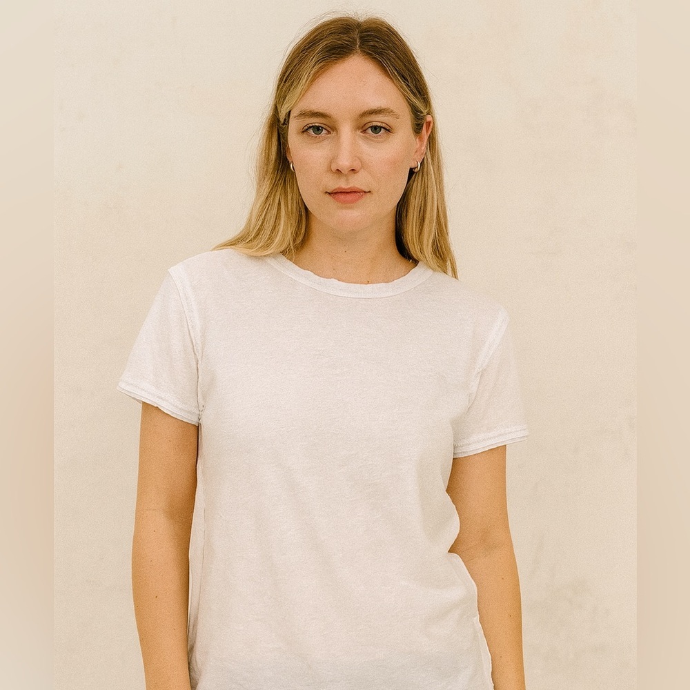 NWOT Diesel T Shirt Inside Out Crisp White Boxy Fit Cotton Blend Soft Size S​​